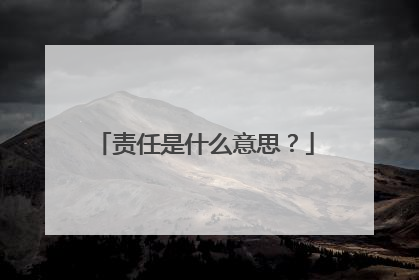 责任是什么意思?