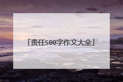 责任500字作文大全