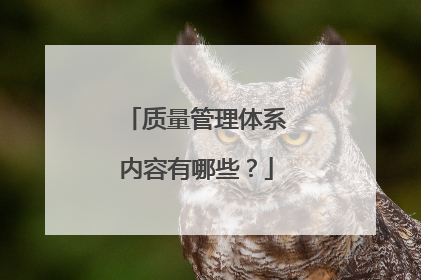 质量管理体系内容有哪些?