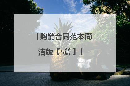 购销合同范本简洁版【5篇】