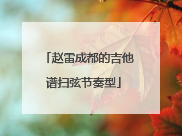 赵雷成都的吉他谱扫弦节奏型