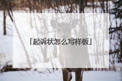 起诉状怎么写样板