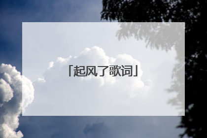 起风了歌词