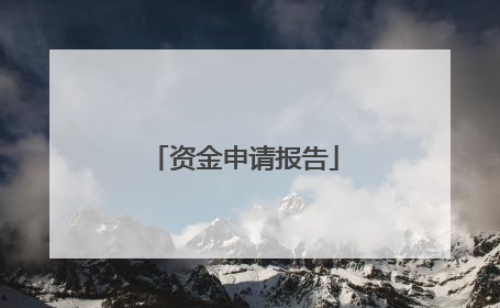 资金申请报告