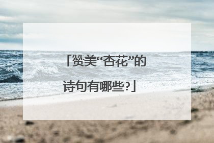 赞美“杏花”的诗句有哪些?