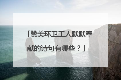 赞美环卫工人默默奉献的诗句有哪些?