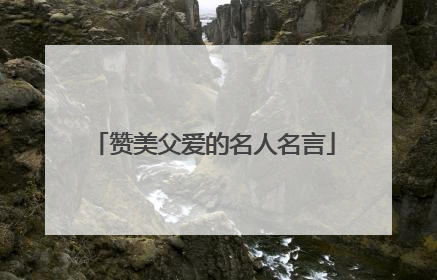 赞美父爱的名人名言