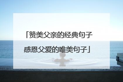 赞美父亲的经典句子 感恩父爱的唯美句子