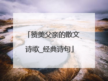 赞美父亲的散文诗歌_经典诗句