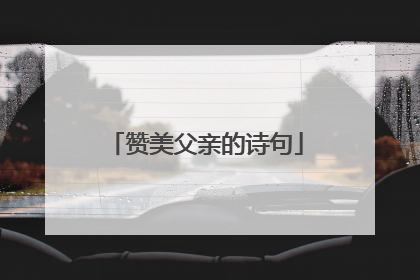 赞美父亲的诗句