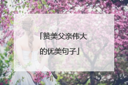 赞美父亲伟大的优美句子