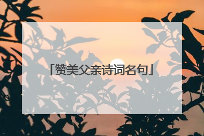 赞美父亲诗词名句
