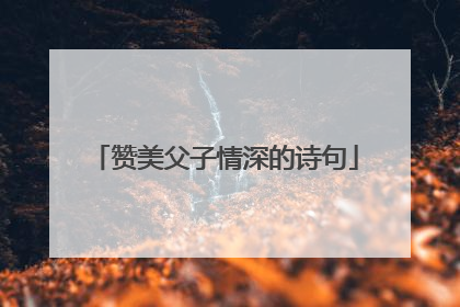 赞美父子情深的诗句