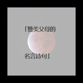 赞美父母的名言诗句