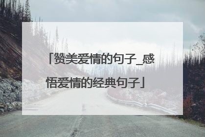 赞美爱情的句子_感悟爱情的经典句子