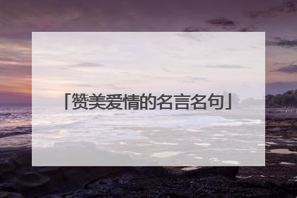 赞美爱情的名言名句