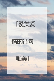 赞美爱情的诗句唯美