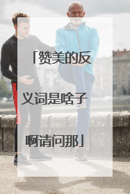 赞美的反义词是啥子啊请问那