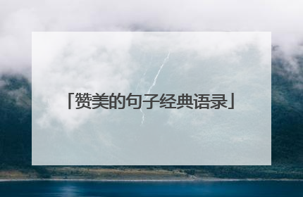 赞美的句子经典语录