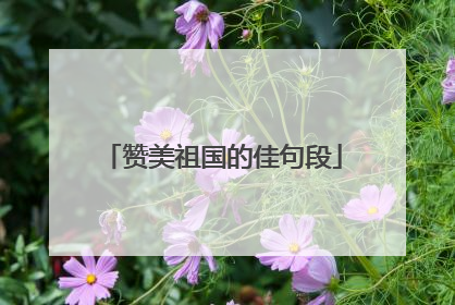 赞美祖国的佳句段