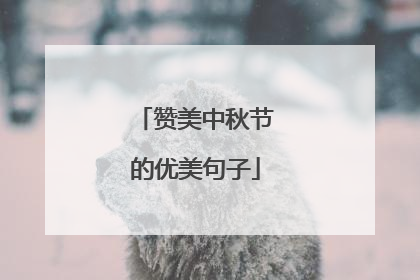赞美中秋节的优美句子