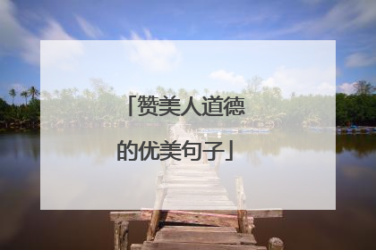 赞美人道德的优美句子