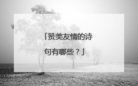赞美友情的诗句有哪些?