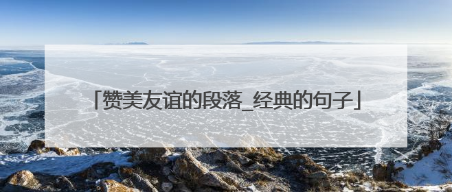 赞美友谊的段落_经典的句子