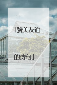 赞美友谊的诗句