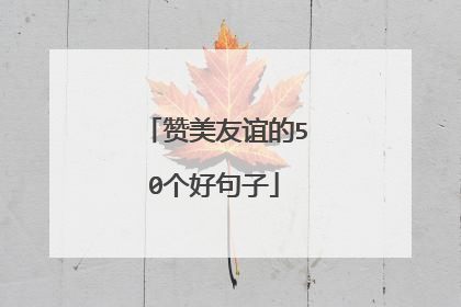 赞美友谊的50个好句子