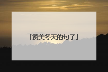 赞美冬天的句子