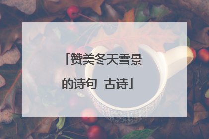 赞美冬天雪景的诗句 古诗