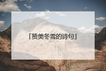 赞美冬雪的诗句
