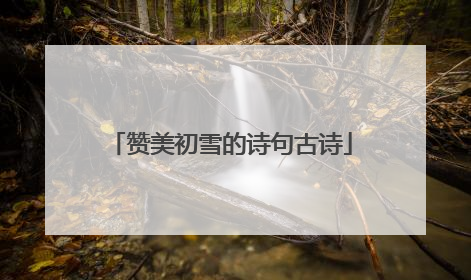 赞美初雪的诗句古诗