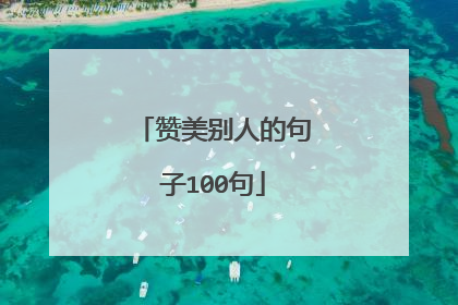 赞美别人的句子100句