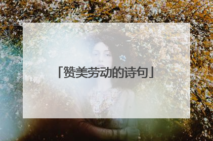 赞美劳动的诗句