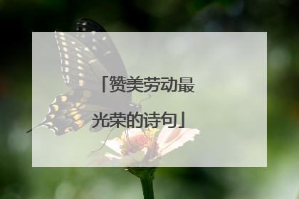 赞美劳动最光荣的诗句