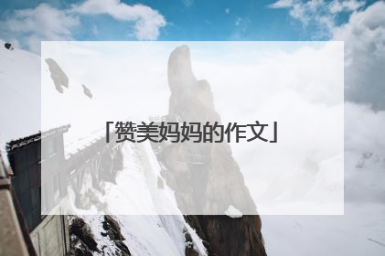 赞美妈妈的作文