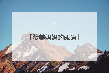 赞美妈妈的成语