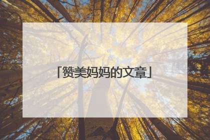 赞美妈妈的文章