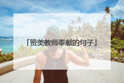 赞美教师奉献的句子