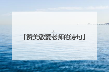 赞美敬爱老师的诗句