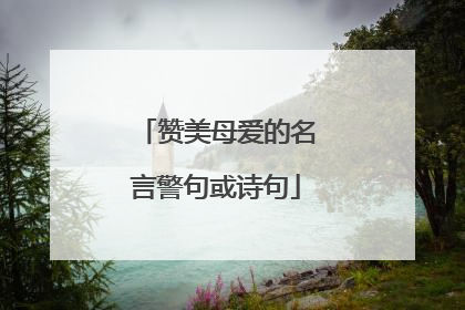 赞美母爱的名言警句或诗句