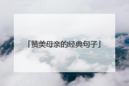 赞美母亲的经典句子