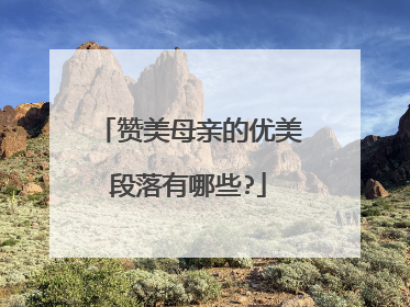 赞美母亲的优美段落有哪些?