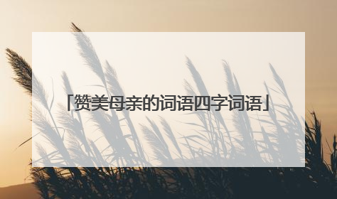 赞美母亲的词语四字词语