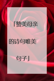 赞美母亲的诗句唯美句子