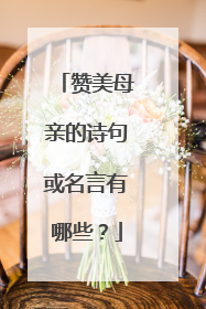 赞美母亲的诗句或名言有哪些?