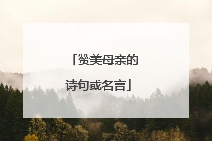 赞美母亲的诗句或名言