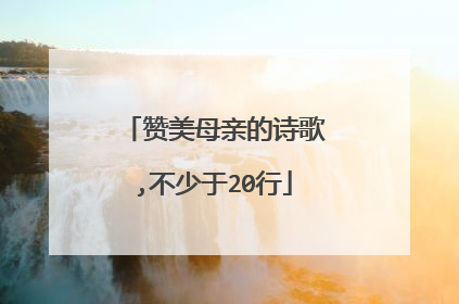赞美母亲的诗歌,不少于20行